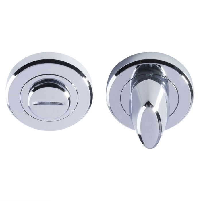 Turn & Release - 5Mm Spindle - Screw-On Round Rose - Retail Pack - Polished Chrome