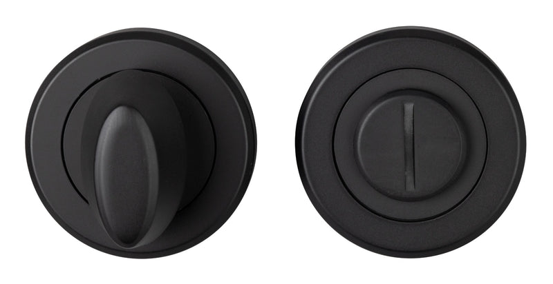 Turn & Release - 5Mm Spindle - Screw-On Round Rose - Retail Pack - Matt Black