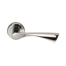 Breeze Lever On Sprung Screw-On Round Rose - Retail Pack - Polished Chrome