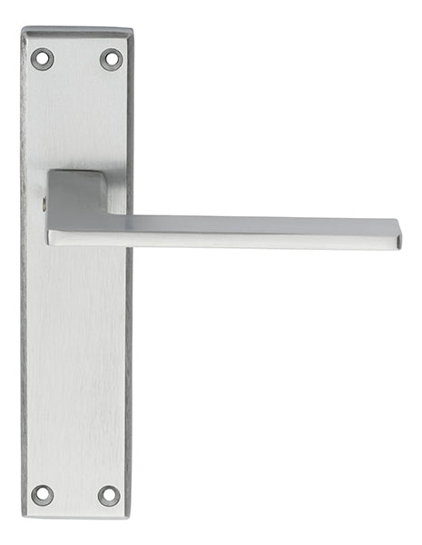 Zone Lever On Face-Fix Backplate - Latch - Satin Chrome 180MM x 40MM