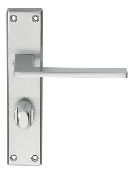 Zone Lever On Face-Fix Backplate - Bathroom 57Mm - Satin Chrome 180MM x 40MM