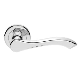 Style Lever On Sprung Screw-On Round Rose - Polished Chrome 115