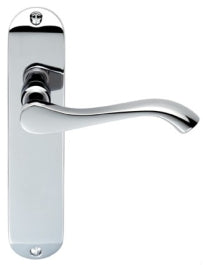 Style Lever On Face-Fix Backplate - Latch - Polished Chrome 180 x 40mm