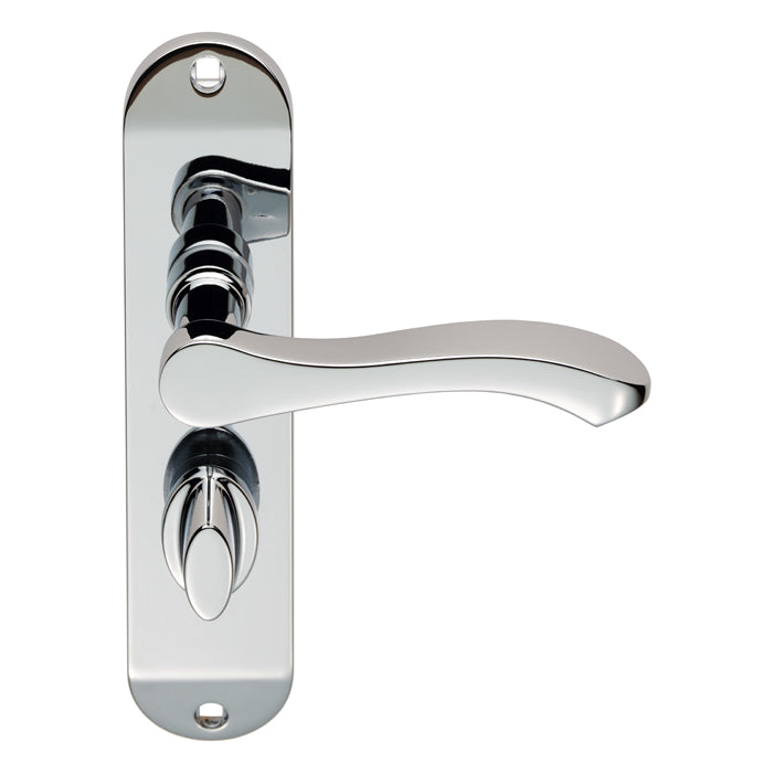 Style Lever On Face-Fix Backplate - Bathroom 57Mm - Polished Chrome 180 x 40mm