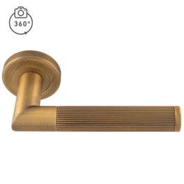 Trend Lines Lever On Sprung Screw-On Round Rose - Antique Brass