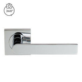 Edge Lever On Sprung Push-On Square Rose - Polished Chrome
