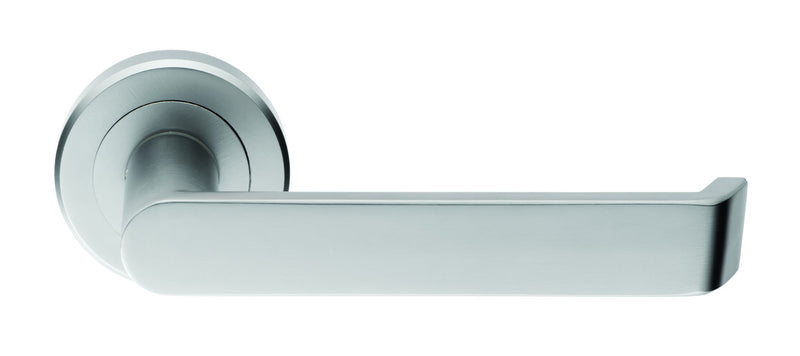 Concept Lever On Sprung Screw-On Round Rose - Satin Chrome
