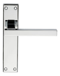 Stratus Lever On Face-Fix Backplate - Latch - Polished Chrome 180MM X 40MM