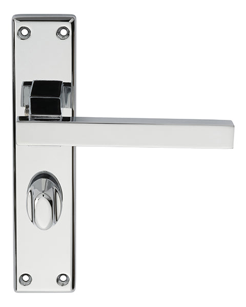 Stratus Lever On Face-Fix Backplate - Bathroom 57Mm - Polished Chrome 180 X 40MM