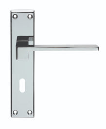 Equi Lever On Face-Fix Backplate - Lock 57Mm - Polished Chrome 180MM x 40MM