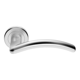 Design Lever On Sprung Screw-On Round Rose - Satin Chrome 120