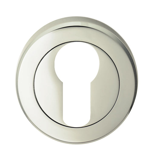 Escutcheon - Euro Profile - Screw-On Round Rose - Retail Pack - Polished Nickel
