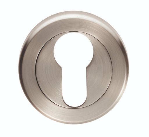 Escutcheon - Euro Profile - Screw-On Round Rose - Satin Nickel