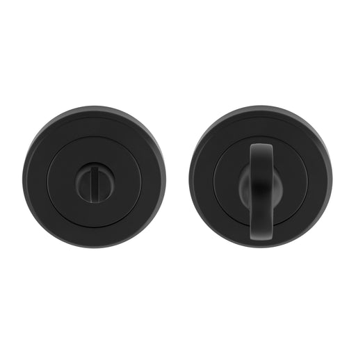 Turn & Release - 5Mm Spindle - Screw-On Round Rose - Matt Black