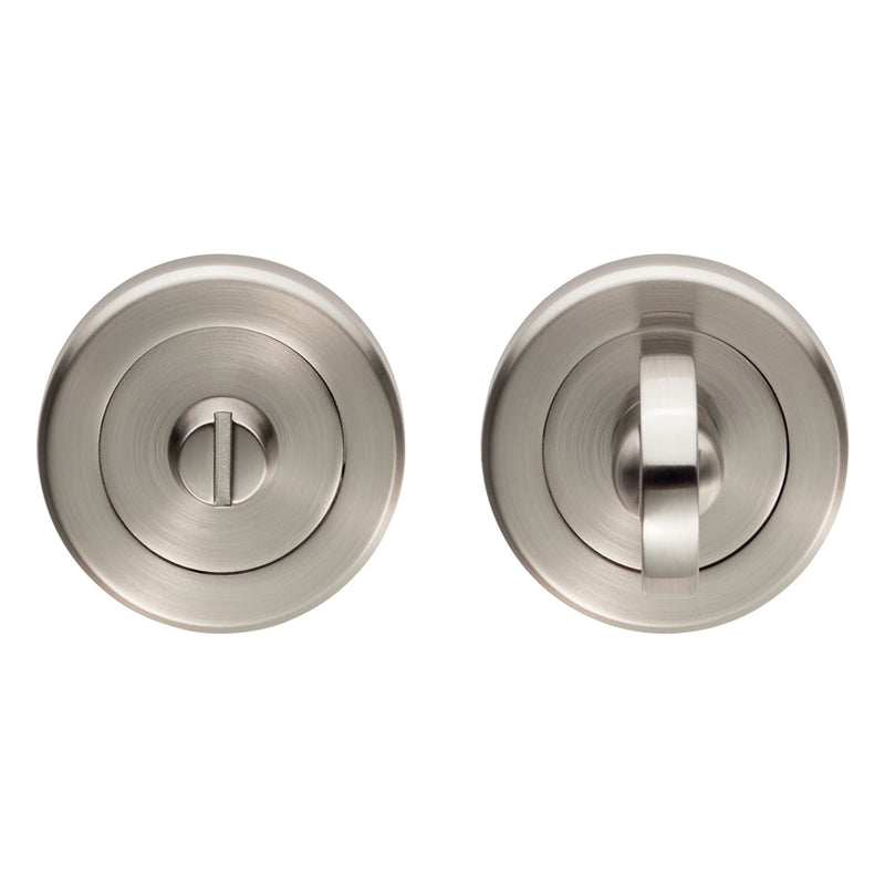 Turn & Release - 5Mm Spindle - Screw-On Round Rose - Satin Nickel