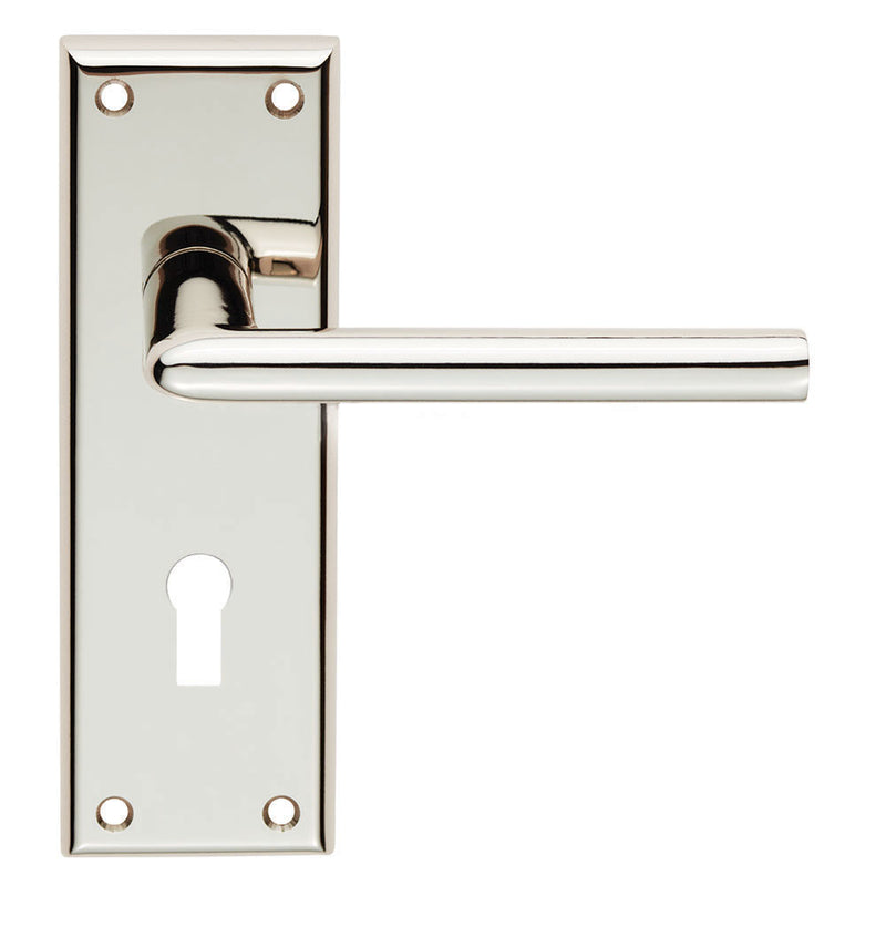 Dieci Lever On Face-Fix Backplate - Lock 57Mm - Polished Nickel