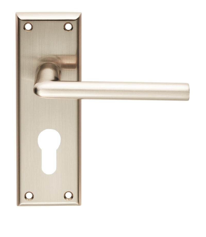 Dieci Lever On Face-Fix Backplate - Euro 47.5Mm - Satin Nickel