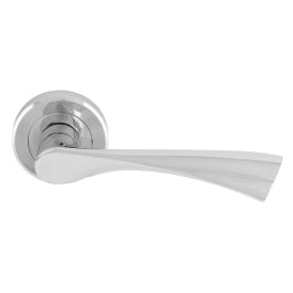 Venti Lever On Sprung Screw-On Round Rose - Polished Chrome