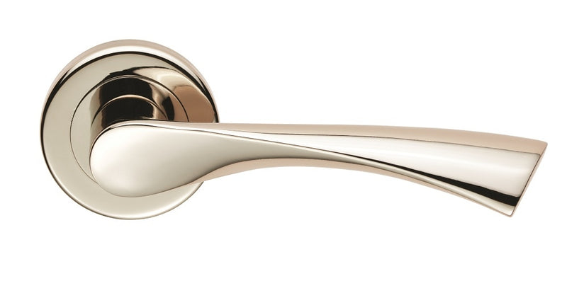 Venti Lever On Sprung Screw-On Round Rose - Polished Nickel