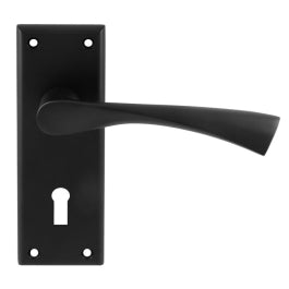 Venti Lever On Face-Fix Backplate - Lock 57Mm - Matt Black