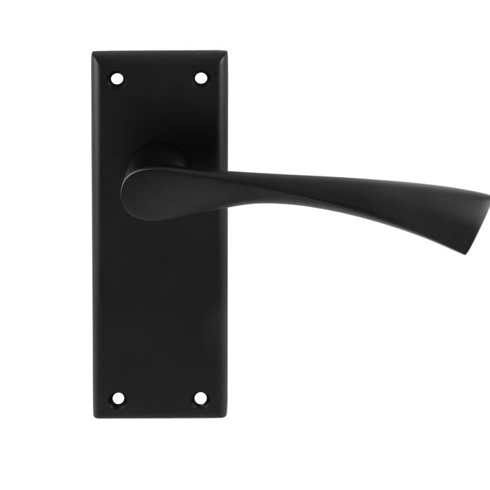 Venti Lever On Face-Fix Backplate - Latch - Matt Black