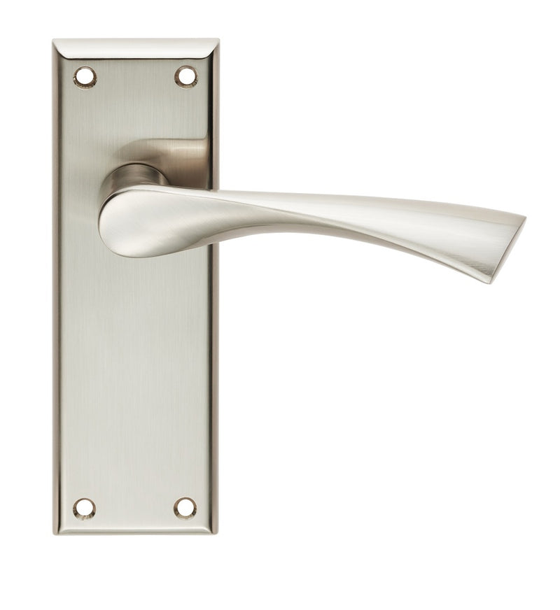 Venti Lever On Face-Fix Backplate - Latch - Satin Nickel