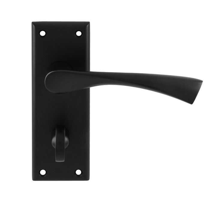 Venti Lever On Face-Fix Backplate - Bathroom 57Mm - Retail Pack - Matt Black