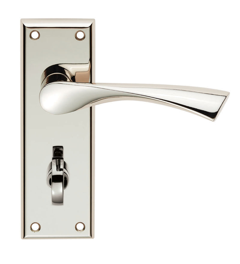 Venti Lever On Face-Fix Backplate - Bathroom 57Mm - Polished Nickel