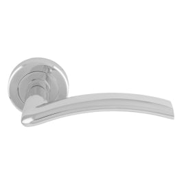 Trenta Lever On Sprung Screw-On Round Rose - Polished Chrome