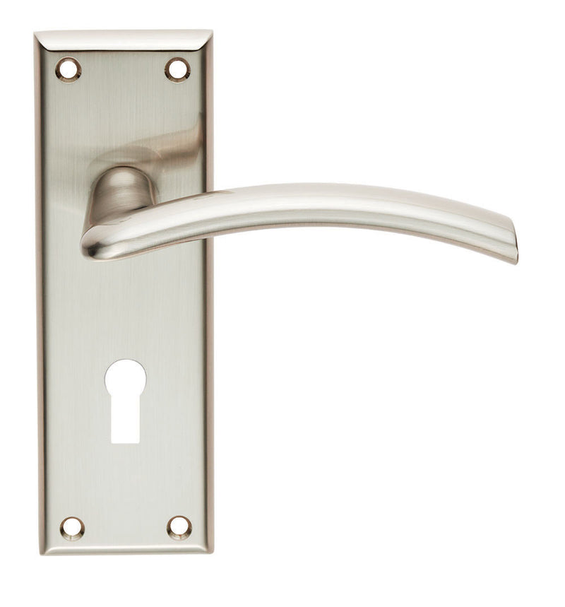 Trenta Lever On Face-Fix Backplate - Lock 57Mm - Satin Nickel