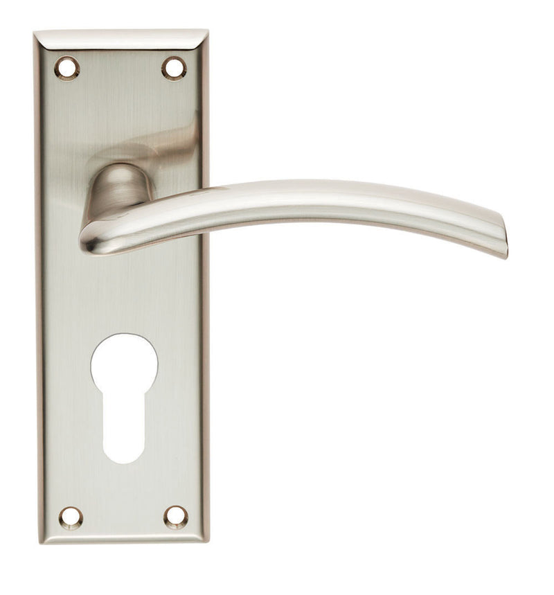 Trenta Lever On Face-Fix Backplate - Euro 47.5Mm - Satin Nickel