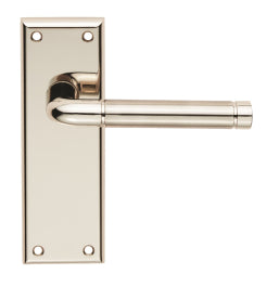 Quaranta Lever On Face-Fix Backplate - Latch - Polished Nickel/Satin Nickel