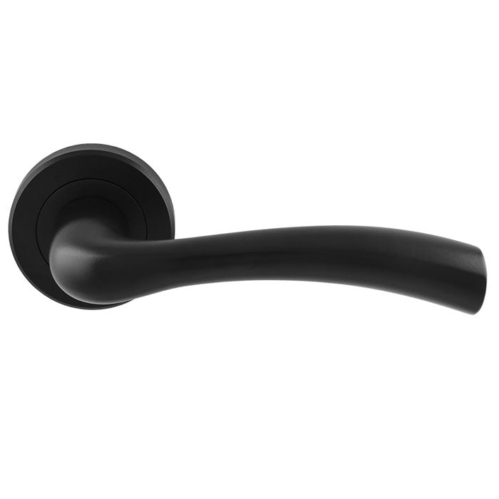 Cinquanta Lever On Sprung Screw-On Round Rose - Matt Black