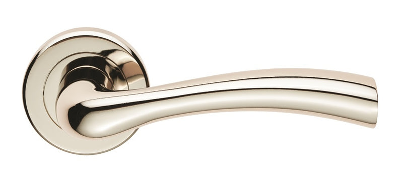 Cinquanta Lever On Sprung Screw-On Round Rose - Polished Nickel