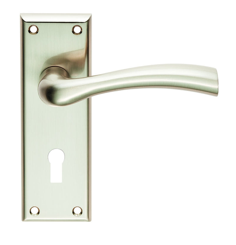 Cinquanta Lever On Face-Fix Backplate - Lock 57Mm - Satin Nickel