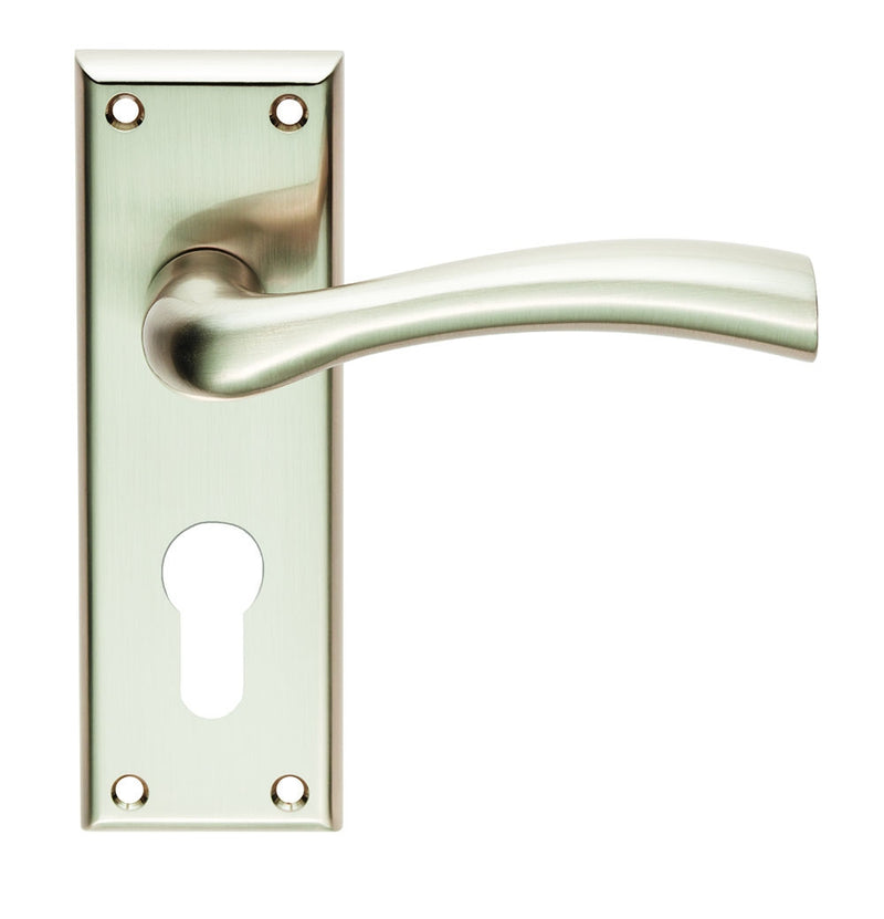 Cinquanta Lever On Face-Fix Backplate - Euro 47.5Mm - Satin Nickel