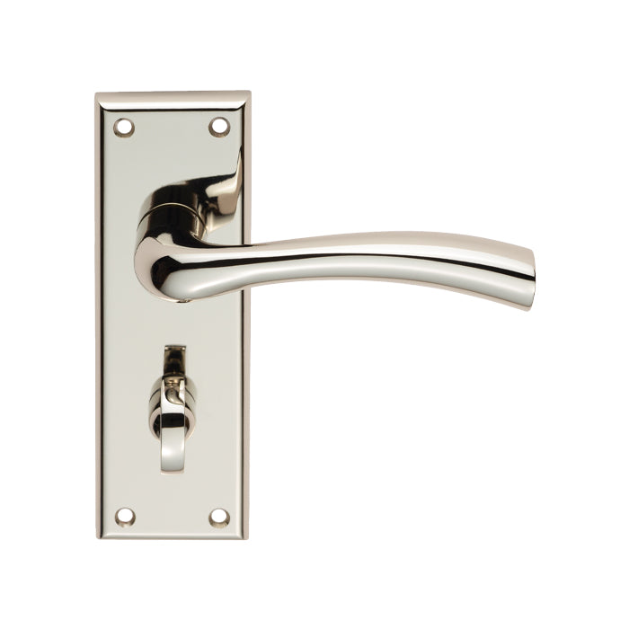 Cinquanta Lever On Face-Fix Backplate - Bathroom 57Mm - Retail Pack - Polished Nickel