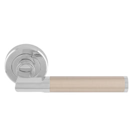 Sessanta Lever On Sprung Screw-On Round Rose - Polished Chrome/Satin Nickel