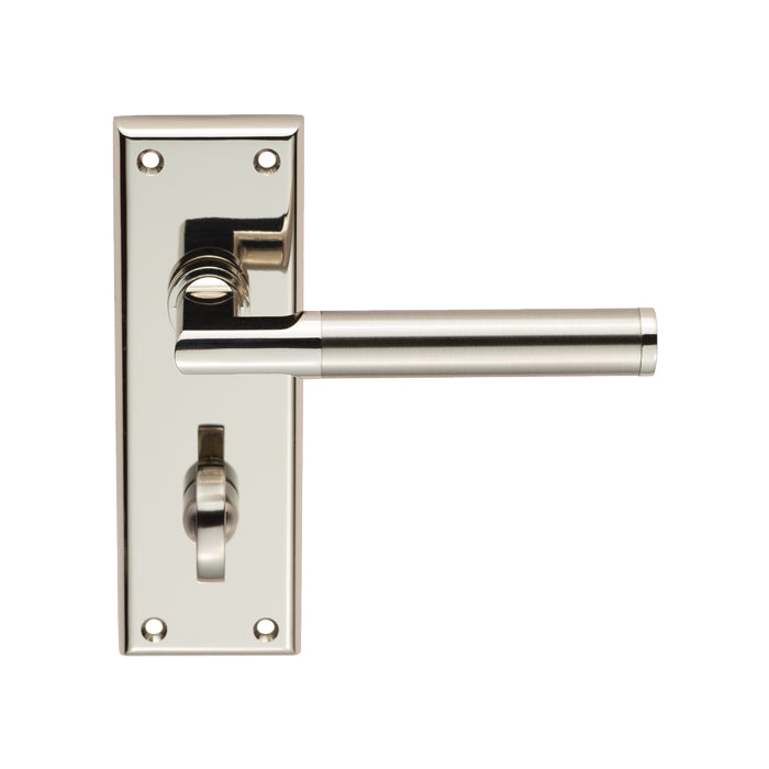 Sessanta Lever On Face-Fix Backplate - Bathroom 57Mm - Polished Nickel/Satin Nickel