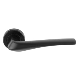 Pronta Lever On Sprung Screw-On Round Rose - Matt Black