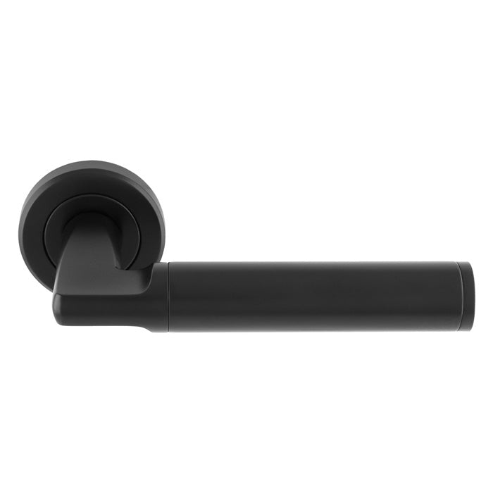 Cendio Lever On Sprung Screw-On Round Rose - Matt Black