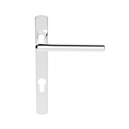 Serozzetta Rosa Lever On Narrow Plate - Lock Euro Profile 92Mm C/C - Polished Chrome 220MM x 26MM