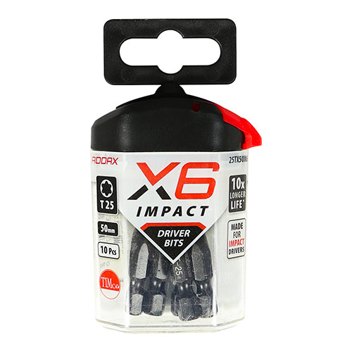 TIMCO X6 Impact TX Drive Driver Bit - TX20 x 25