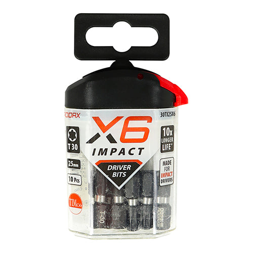 TIMCO X6 Impact TX Drive Driver Bit - TX20 x 25