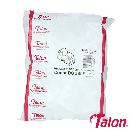 Talon Double Hinged Pipe Clips White