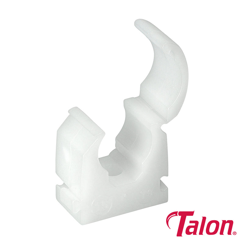 Talon Double Hinged Pipe Clips White - 15mm
