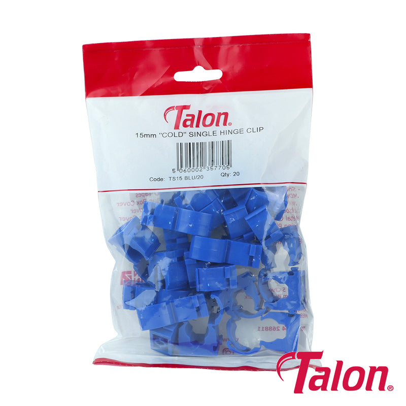 Talon Double Hinged Pipe Clips White - 15mm
