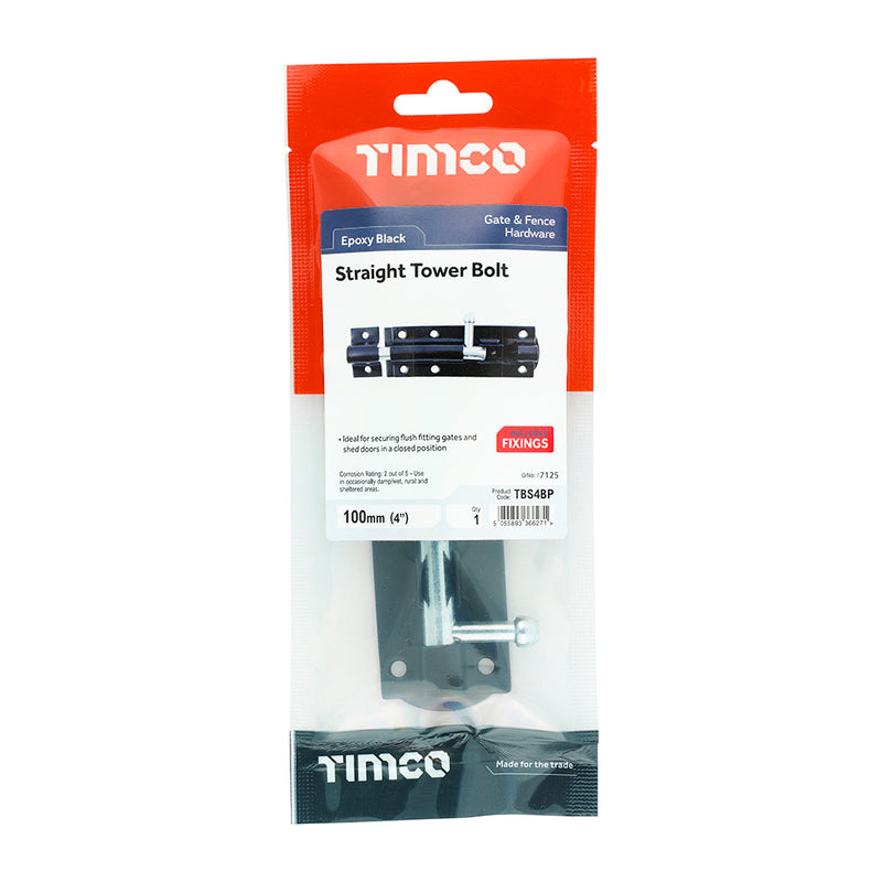 TIMCO Straight Tower Bolt — Bag