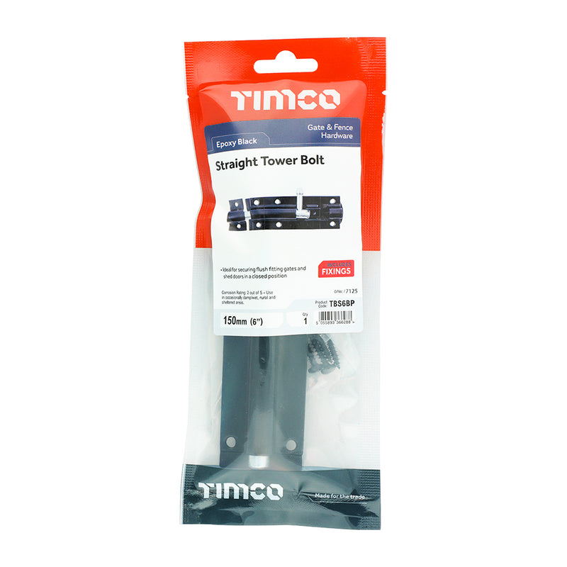 TIMCO Straight Tower Bolt — Bag