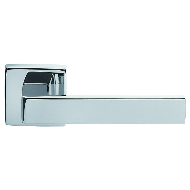 Techna Lever On Concealed Fix Square Rose Cro (Polished Chrome) - Polished Chrome